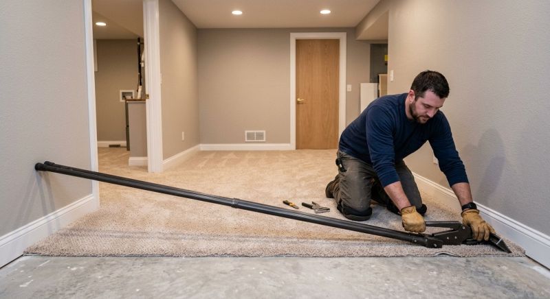 Basement Carpet Stretching in Denver, CO