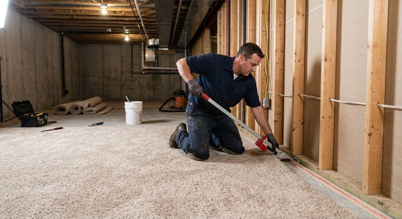 Basement Carpet Stretching in Olathe, KS